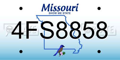 4FS8858 Missouri License Plate