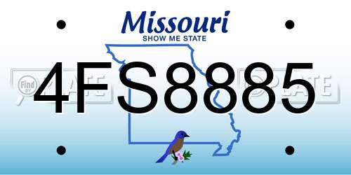 4FS8885 Missouri License Plate