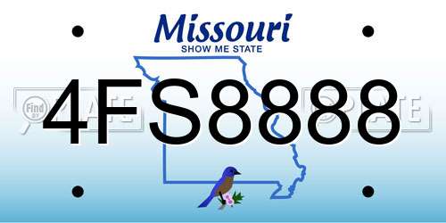 4FS8888 Missouri License Plate