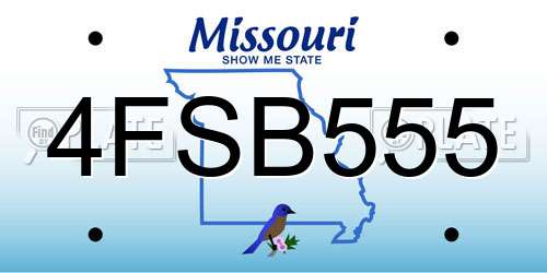4FSB555 Missouri License Plate