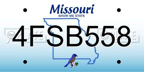 4FSB558 Missouri License Plate
