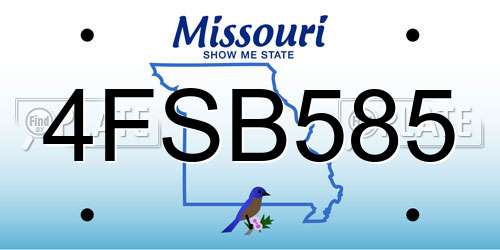 4FSB585 Missouri License Plate