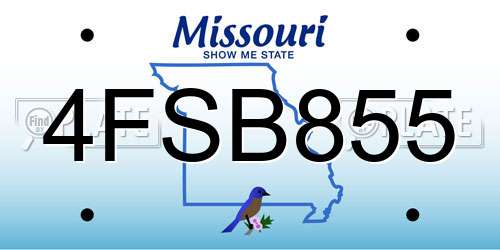 4FSB855 Missouri License Plate