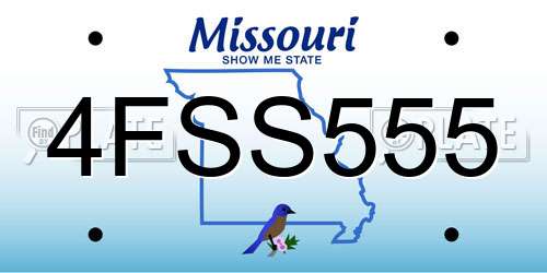 4FSS555 Missouri License Plate