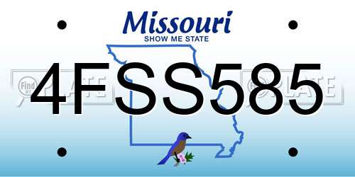 4FSS585 Missouri License Plate