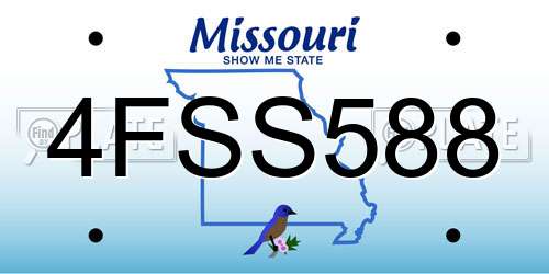4FSS588 Missouri License Plate