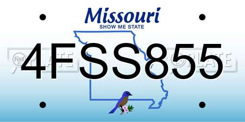 4FSS855 Missouri License Plate