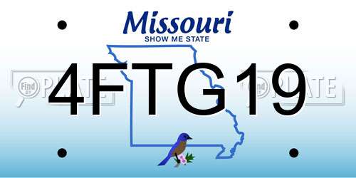 4FTG19 Missouri License Plate