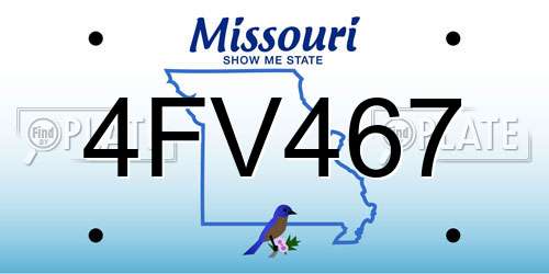 4FV467 Missouri License Plate