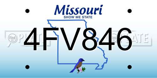 4FV846 Missouri License Plate