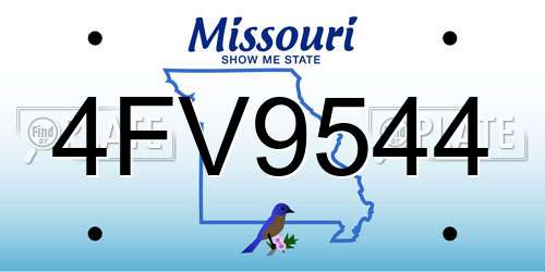 4FV9544 Missouri License Plate