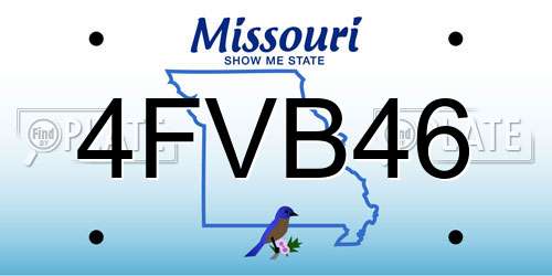 4FVB46 Missouri License Plate