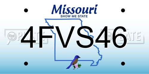 4FVS46 Missouri License Plate