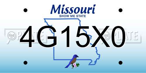 4G15X0 Missouri License Plate