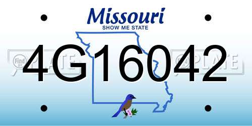 4G16042 Missouri License Plate