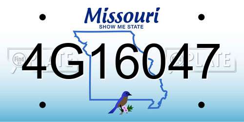 4G16047 Missouri License Plate