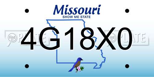 4G18X0 Missouri License Plate