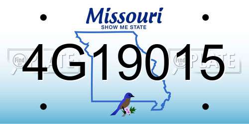 4G19015 Missouri License Plate