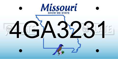 4GA3231 Missouri License Plate