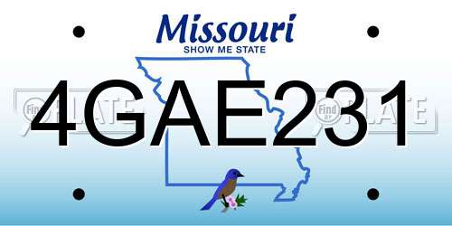 4GAE231 Missouri License Plate