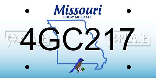 4GC217 Missouri License Plate