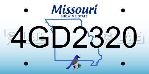 4GD2320 Missouri License Plate