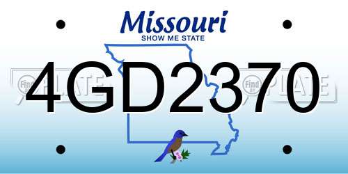 4GD2370 Missouri License Plate