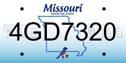 4GD7320 Missouri License Plate