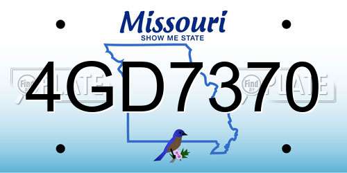 4GD7370 Missouri License Plate