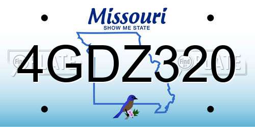 4GDZ320 Missouri License Plate