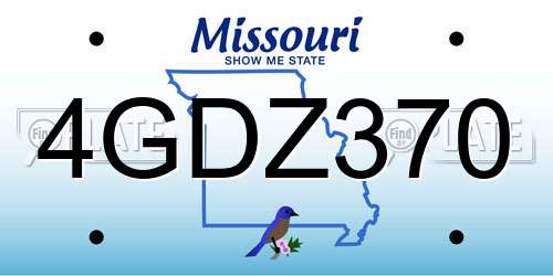 4GDZ370 Missouri License Plate