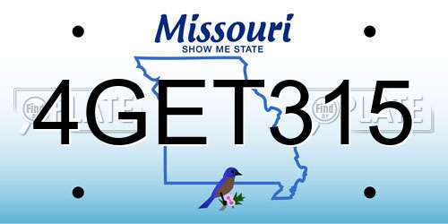 4GET315 Missouri License Plate
