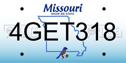4GET318 Missouri License Plate