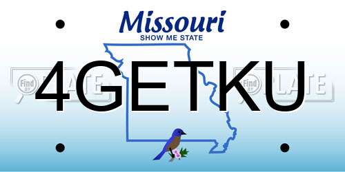 4GETKU Missouri License Plate