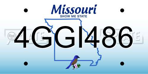 4GGI486 Missouri License Plate