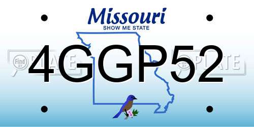 4GGP52 Missouri License Plate