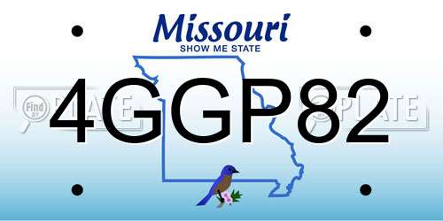 4GGP82 Missouri License Plate