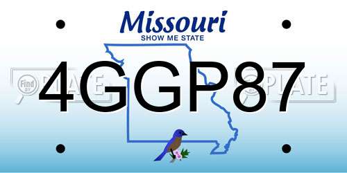 4GGP87 Missouri License Plate