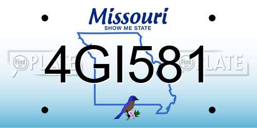 4GI581 Missouri License Plate