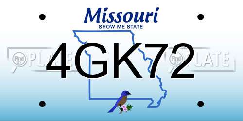 4GK72 Missouri License Plate