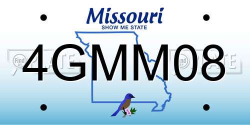 4GMM08 Missouri License Plate