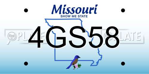 4GS58 Missouri License Plate