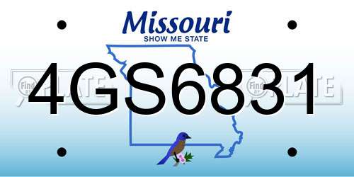 4GS6831 Missouri License Plate