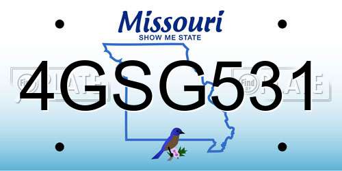 4GSG531 Missouri License Plate