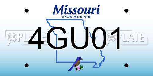 4GU01 Missouri License Plate