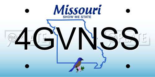 4GVNSS Missouri License Plate