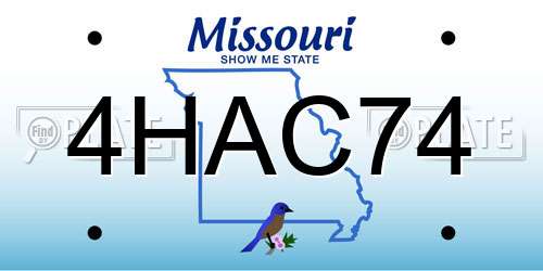 4HAC74 Missouri License Plate