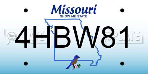 4HBW81 Missouri License Plate
