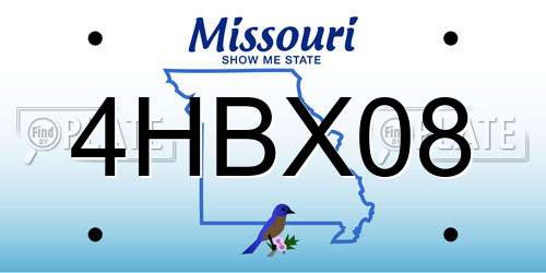 4HBX08 Missouri License Plate