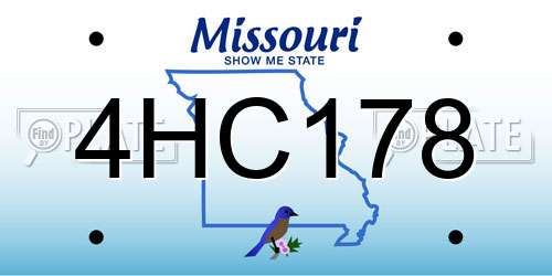 4HC178 Missouri License Plate